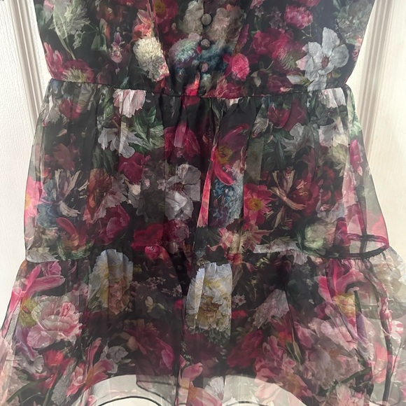 🖤🌸 ALICE + OLIVIA AFTER MIDNIGHT FLORAL SHEER DRESS SIZE 0 NWT 🌸🖤 $595 - Picture 9 of 14